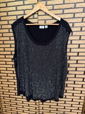 Cato‎ Black Rhinestone Tank Top Size 26/28